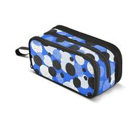 OWFKAY Indigo Blue White Dot Pencil Case for Boys Girls School Large Capacity with 3 Compartments Pencil Pouch Back to School Supplies Stationery Organizer