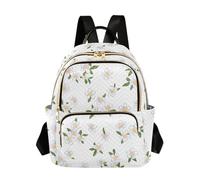 OWFKAY Jasmine Flower White Small Backpack for Women Rucksack Mini Girls School Bag Travel Anti Theft Casual