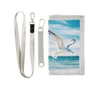 OWFKAY Kids Wallets for Boys Girls Trifold Wallet Children Small Seagull with Zipper Coin Pocket Gift Purse