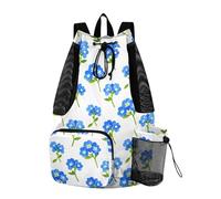 OWFKAY Kiss-me-Quick 1 Beach Drawstring Backpack Mesh Swimming Bag for Women Swim Gym with Waterproof Wet Pocket Packable Sports