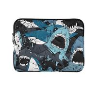 OWFKAY Laptop Case Sleeve 15-16inch，Soft Lining Padded Zipper Cover Carrying Bag for Men and Women,Cool Shark Pattern