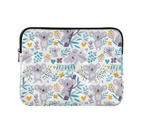 OWFKAY Laptop Case Sleeve 15-16inch，Soft Lining Padded Zipper Cover Carrying Bag for Men and Women,Cute Koala Bears Floral