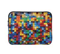 OWFKAY Laptop Case Sleeve 15-16inch，Soft Lining Padded Zipper Cover Carrying Bag for Men and Women,Colorful Lego Block Pattern