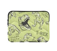OWFKAY Laptop Case Sleeve 15-16inch,Soft Lining Padded Zipper Cover Carrying Bag for Men and Women,Dinosaurs with Typography