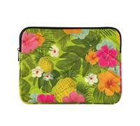 OWFKAY Laptop Case Sleeve 15-16inch,Soft Lining Padded Zipper Cover Carrying Bag for Men and Women,Hibiscus Flower Yellow Pineapple Pattern