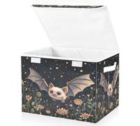 OWFKAY Large Collapsible Fabric Storage Bins with Lids 16.5*12.6*11.8in Bat Foldable Storage Boxes Organizer Containers Baskets Cube for Shelves
