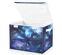 OWFKAY Large Collapsible Fabric Storage Bins with Lids 16.5*12.6*11.8in Magic Dragon Foldable Storage Boxes Organizer Containers Baskets Cube for Shelves