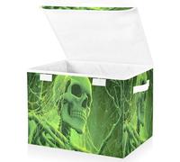 OWFKAY Large Collapsible Fabric Storage Bins with Lids 16.5*12.6*11.8in Skeleton Foldable Storage Boxes Organizer Containers Baskets Cube for Shelves