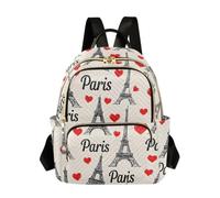 OWFKAY Love Eiffel Tower Small Backpack for Women Rucksack Mini Girls School Bag Travel Anti Theft Casual