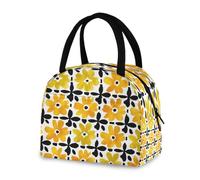 OWFKAY Lunch Bag Insulated Lunchbox Handbag Tote Bags Yellow Flower Pattern Reusable Cooler Containers Organizer School Outdoor for Women Men Girls Boys Kids