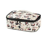 OWFKAY Lunch Box for Men Women，Small Insulated Lunch Box with Handle Portable Thermal Cooler Box for Work, School, Picnic Outdoor+Panda Pattern