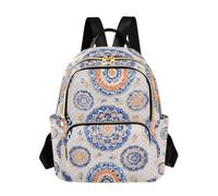 OWFKAY Mandala Orange Blue Women's Fashion Backpacks Rucksack Bag Back Pack Ladies for Travelling Work Lightweight