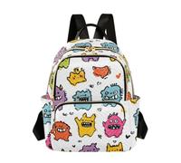 OWFKAY Monster Cute Hand Drawn Small Backpack for Women Rucksack Mini Girls School Bag Travel Anti Theft Casual