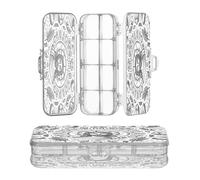 OWFKAY Pencil Case with Supplies Doodle Jesus Christ Plastic Clear Pencil Box Organizer Crayon Storage Box Double Layer Pen Holder for School