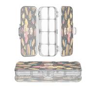 OWFKAY Pencil Case with Supplies Jesus with Bread Plastic Clear Pencil Box Organizer Crayon Storage Box Double Layer Pen Holder for School
