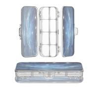 OWFKAY Pencil Case with Supplies The Night Sky with Stars Plastic Clear Pencil Box Organizer Crayon Storage Box Double Layer Pen Holder for School