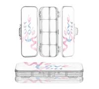 OWFKAY Pencil Case with Supplies We Love You Words Plastic Clear Pencil Box Organizer Crayon Storage Box Double Layer Pen Holder for School