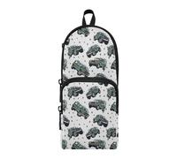 OWFKAY Pencil Pouch Holder Large Capacity Pen Case Organizer Travel Cosmetics Storage for Students Teens Adults Military Green Truck