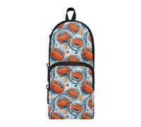 OWFKAY Pencil Pouch Holder Large Capacity Pen Case Organizer Travel Cosmetics Storage for Students Teens Adults Orange Crab