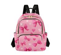 OWFKAY Pink Bows Love Small Backpack for Women Rucksack Mini Girls School Bag Travel Anti Theft Casual