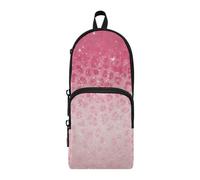OWFKAY Pink Ombre Leopard Print Large Capacity Pencil Case 3 Compartment Pouch Pen Bag Zipper Stationery Bag for Students Office Work Stationery