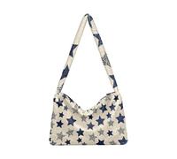 OWFKAY Plush Underarm Bag-Leopard Print Five-pointed Star Pattern, Ladies Fluffy Shoulder Bag, Women Fluffy Tote Bag for Autumn and Winter