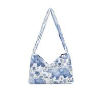 OWFKAY Plush Underarm Bag Women's Tote Handbags Ladies Fluffy Purse Shoulder Bag for Winter Blue Polar Bear Pattern