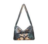 OWFKAY Plush Underarm Bag Women's Tote Handbags Ladies Fluffy Purse Shoulder Bag for Winter Puppy Web Pumpkin