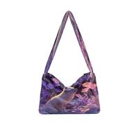 OWFKAY Plush Underarm Bag Women's Tote Handbags Ladies Fluffy Purse Shoulder Bag for Winter The Secret Garden Of Arctic Fox
