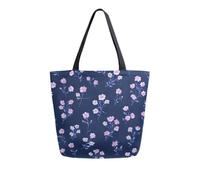 OWFKAY Primrose Flowers Large canvas tote bags with Zip Pocket Reusable Shopping Beach