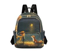 OWFKAY Prince Fox Small Backpack for Women Rucksack Mini Girls School Bag Travel Anti Theft Casual