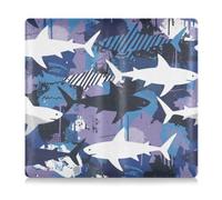 OWFKAY PU Leather Car Document Holder,Blue Sharks Vehicle Registration & Insurance Card Organiser, Car Glove Box Accessory for Men Women