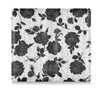 OWFKAY PU Leather Car Document Holder,Vintage Black Rose Print Vehicle Registration & Insurance Card Organiser, Car Glove Box Accessory for Men Women