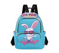 OWFKAY Rabbit Cartoon Skateboard Women's Fashion Backpacks Rucksack Bag Back Pack Ladies for Travelling Work Lightweight