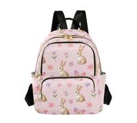 OWFKAY Rabbit Soft Pink Small Backpack for Women Rucksack Mini Girls School Bag Travel Anti Theft Casual