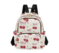 OWFKAY Red Bow Cherry Love Small Backpack for Women Rucksack Mini Girls School Bag Travel Anti Theft Casual
