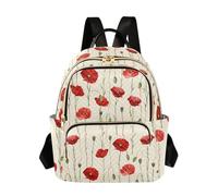 OWFKAY Red Poppy Flowers Women's Fashion Backpacks Rucksack Bag Back Pack Ladies for Travelling Work Lightweight