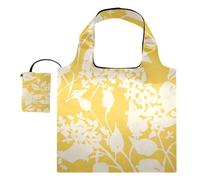 OWFKAY Reusable Grocery Bags-Fall Yellow Leaf Art, Eco-Friendly Folding Tote Shopping Bag fits in Pocket,Waterproof & Lightweight