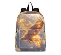 OWFKAY School Backpack Rucksack Schoolbag Travel Bag Daypack Teens Bookbag Eagles Flying Flames