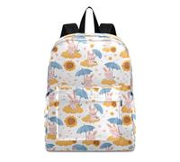 OWFKAY School Backpack Rucksack Schoolbag Travel Bag Daypack Teens Bookbag Little Rabbit Umbrella