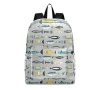 OWFKAY School Backpack Rucksack Schoolbag Travel Bag Daypack Teens Bookbag Various Fish