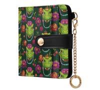 OWFKAY Slim Women's RFID Blocking Card Holder Wallet Travel Purse Multiple Card Slots ID Window Everyday Alligator Flower