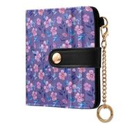 OWFKAY Slim Women's RFID Blocking Card Holder Wallet Travel Purse Multiple Card Slots ID Window Everyday Leaf Powder Flower
