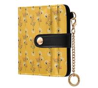 OWFKAY Slim Women's RFID Blocking Card Holder Wallet Travel Purse Multiple Card Slots ID Window Everyday Dandelion Flower