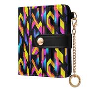 OWFKAY Slim Women's RFID Blocking Card Holder Wallet Travel Purse Multiple Card Slots ID Window Everyday Yellow Purple Blue Geometric