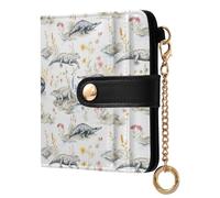 OWFKAY Slim Women's RFID Blocking Card Holder Wallet Travel Purse Multiple Card Slots ID Window Everyday Alligator Flowers