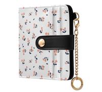 OWFKAY Slim Women's RFID Blocking Card Holder Wallet Travel Purse Multiple Card Slots ID Window Everyday Flower