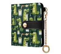 OWFKAY Slim Women's RFID Blocking Card Holder Wallet Travel Purse Multiple Card Slots ID Window Everyday Alligator Paint Bucket