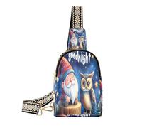 OWFKAY Sling Bag Fanny Packs Crossbody Bags Chest Travel Bag Purse Trendy Casual Handbag Gnome Owl