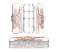 OWFKAY Small Pencil Case with Supplies Cows Plastic Clear Pencil Box Organizer Crayon Storage Box Double Layer Pen Holder for School